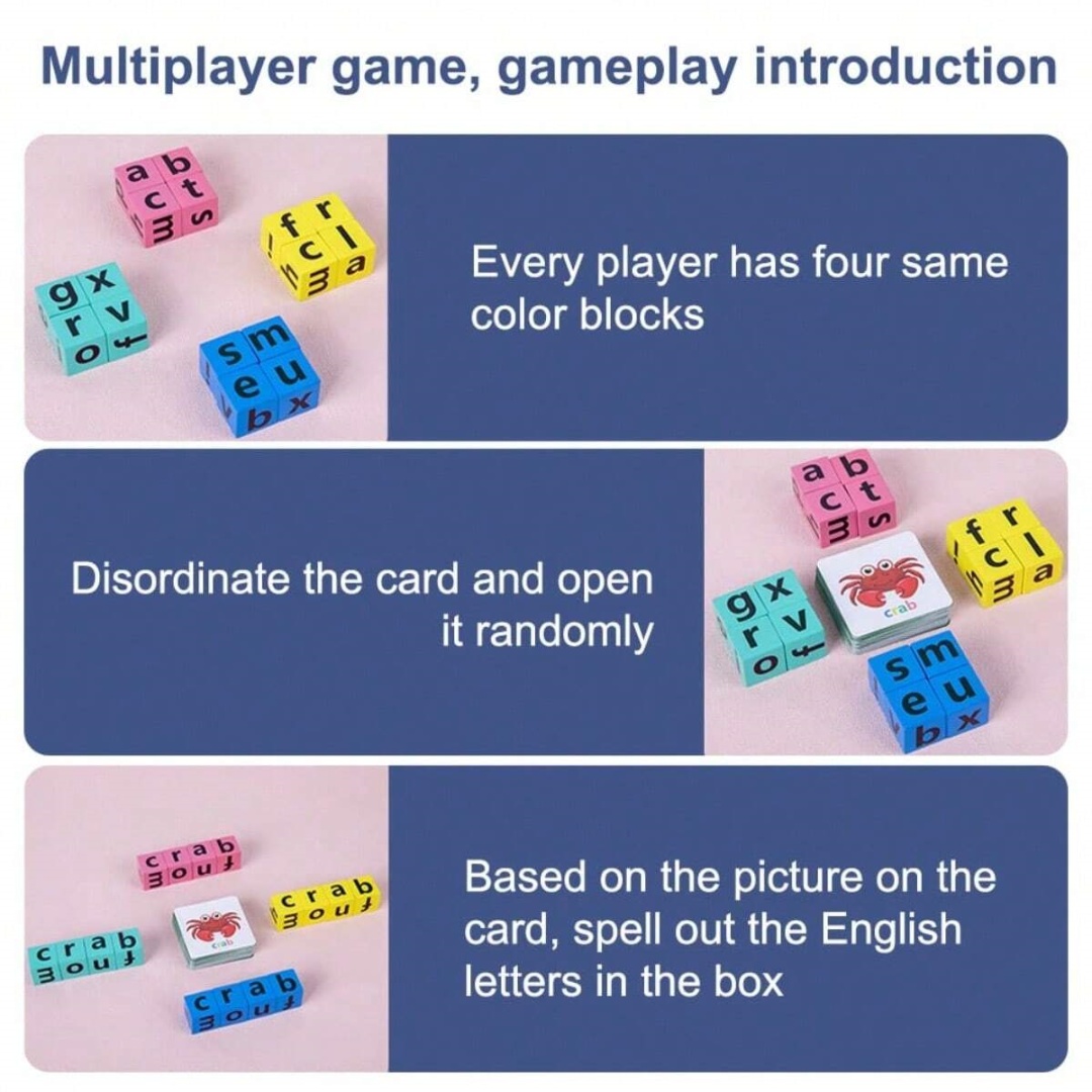 어린이 알파벳 철자 보드 게임, 16개의 글자 블록 + - Board Game With Questions 리뷰 및 가격