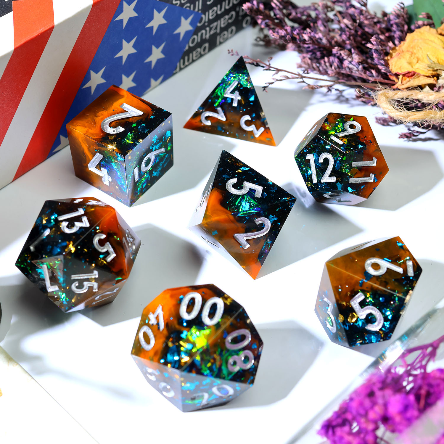 드래곤 앰버 수제 레진 DND 주사위 세트: 멋진 다면 - Board Game Dungeons And Dragons 리뷰 및 가격