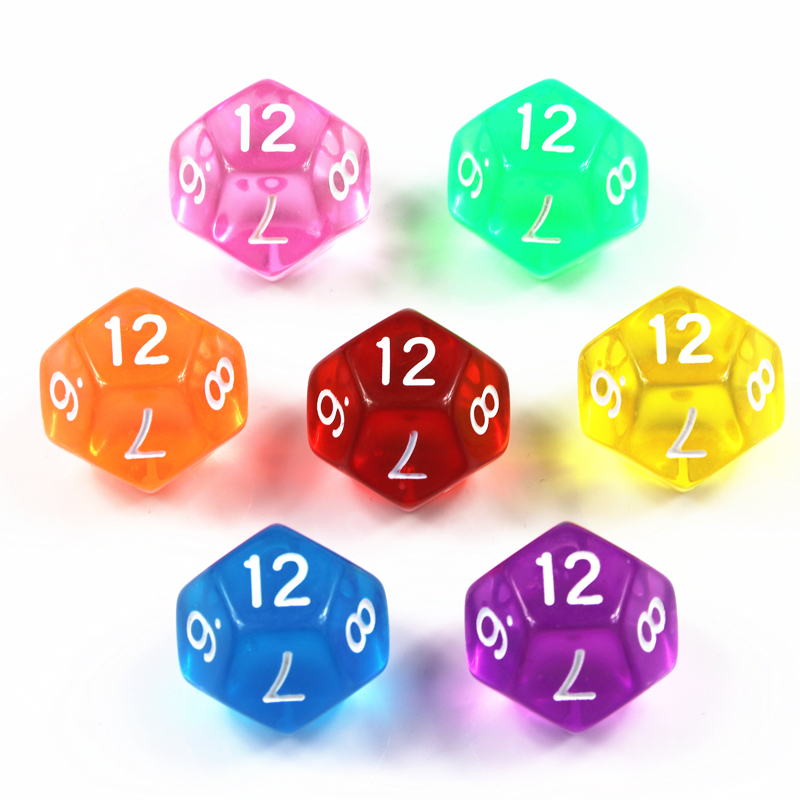 10Pcs 12면 투명 컬러 주사위 세트, 역할 놀이  - Board Game Digital 리뷰 및 가격